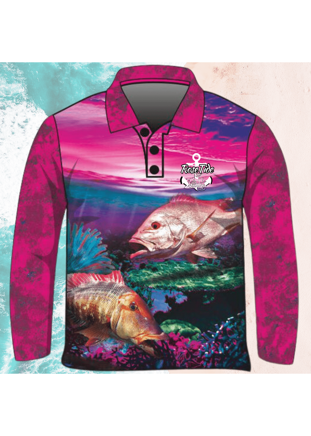 Coral Reef Pink Fishing Shirt