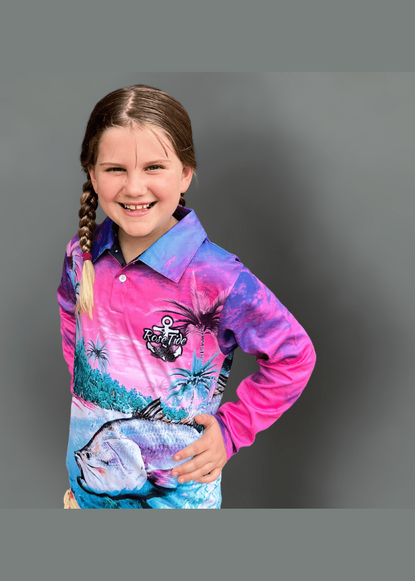 Women's and Kids Fishing Shirts Australia Rose Tide